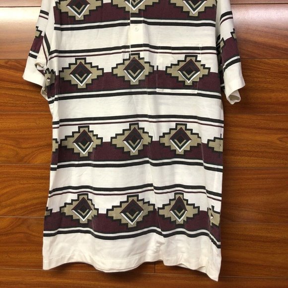 Prairie Fire Men's Medium Short Sleeve Polo Southern Or Western Vintage - Picture 2 of 5